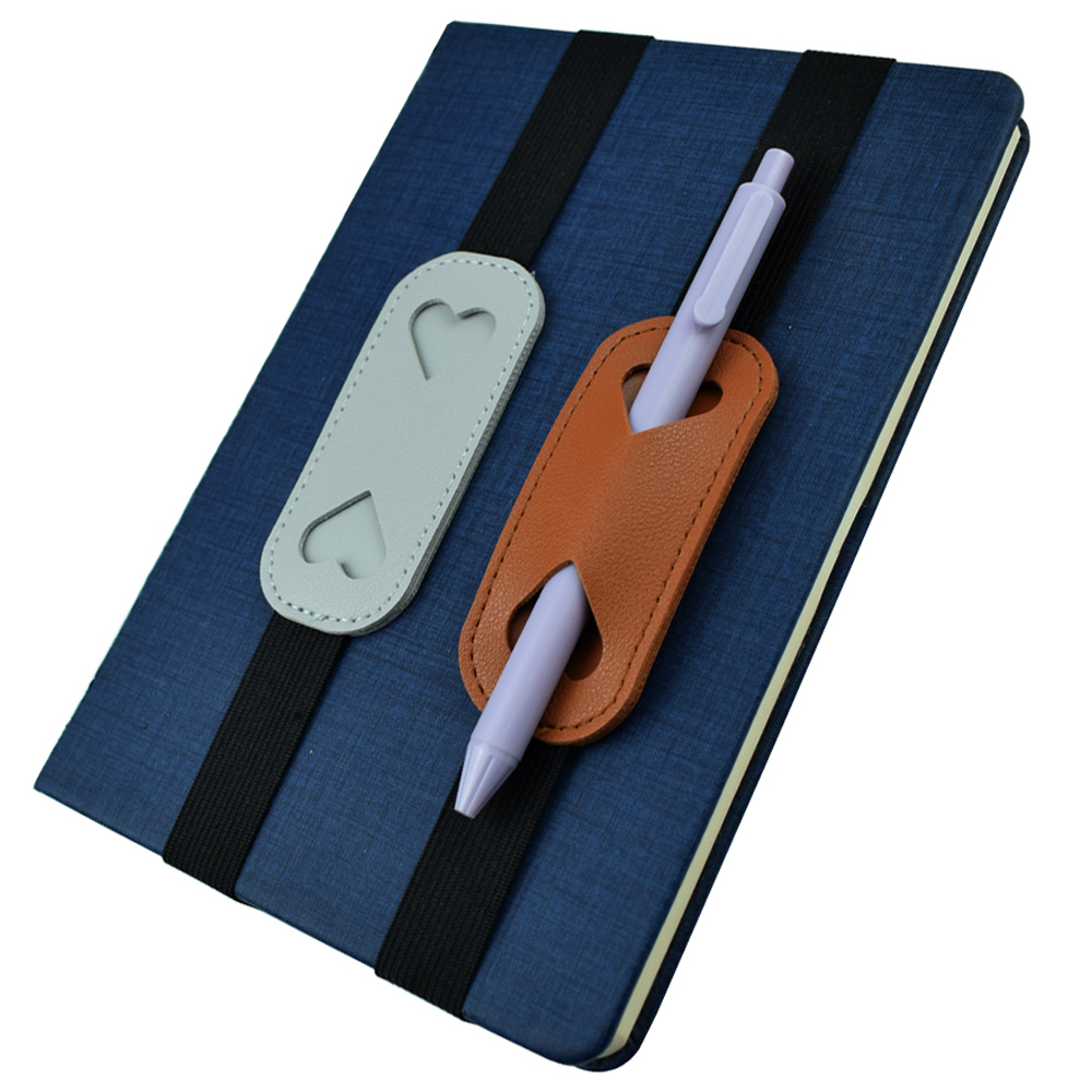 Leather Work Notepad - Elastic PU Leather Pen Holder Band