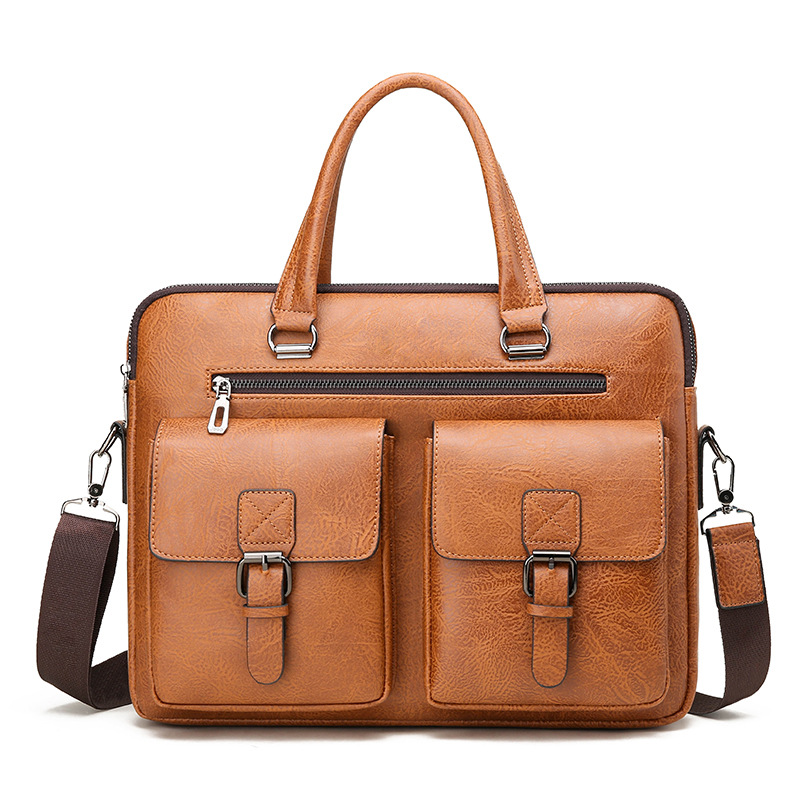 Leather Work Bag Men - Luxury Brand Man Business Briefcase Bag