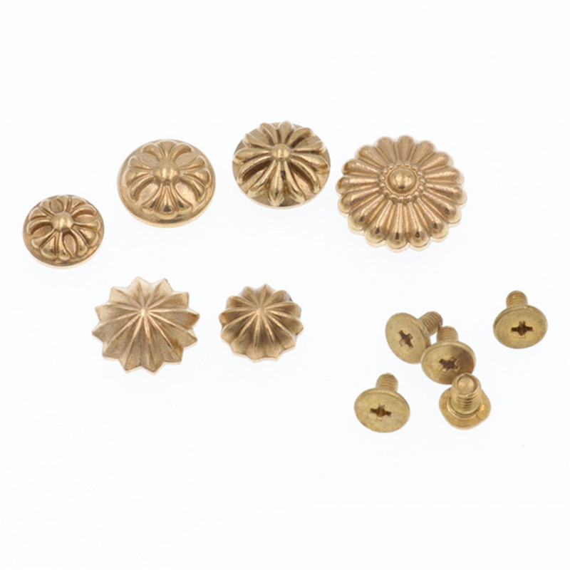 Leatherwork Flowers - 5Pcs Brass Strap Rivets Flower Head