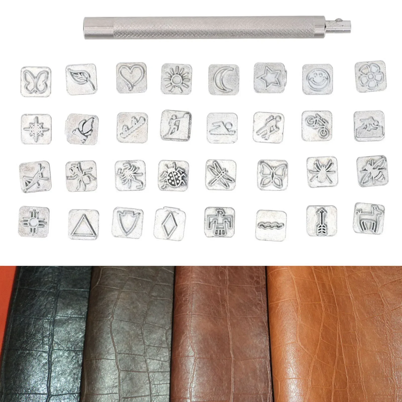 Leather Stamp Set - 32PCS Cartoon Animal Plant Leather Stamp