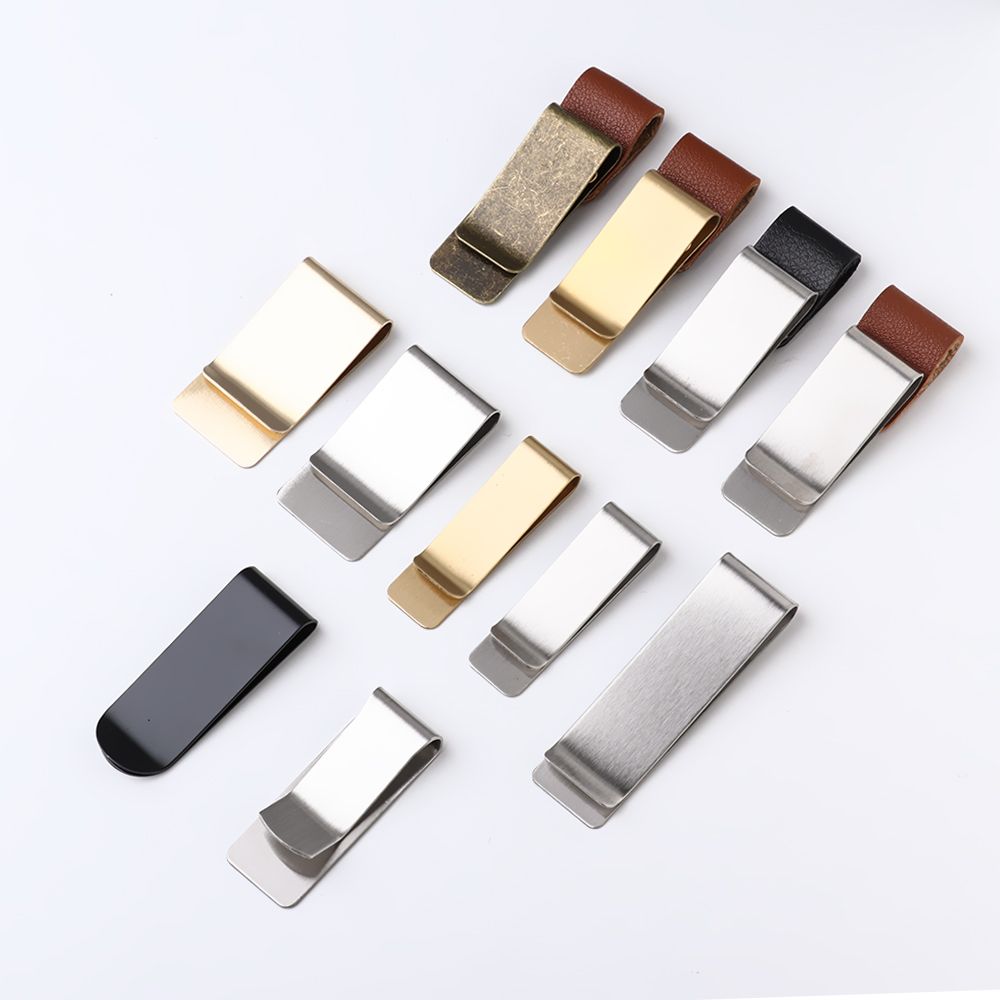 Leather Work Notepad - Stainless Steel Handmade Leather Brass Clips