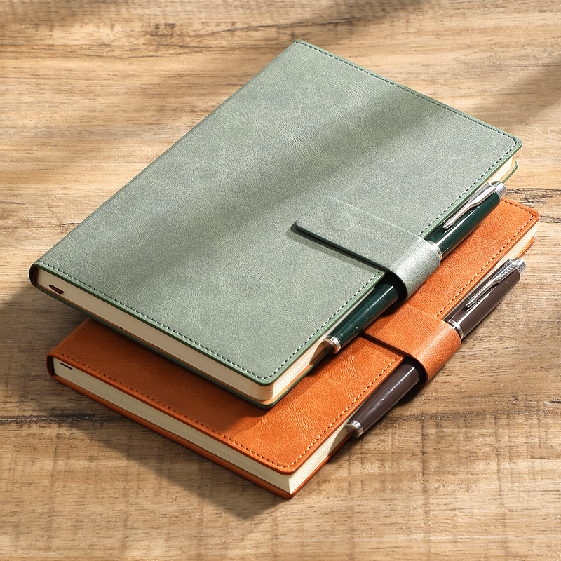 Leather Work Notepad - A5 Business Notebook Color-Changing PU Leather