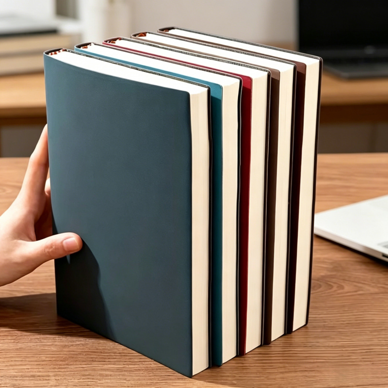 Leather Work Notepad - A5 Soft Leather Notebook with 120