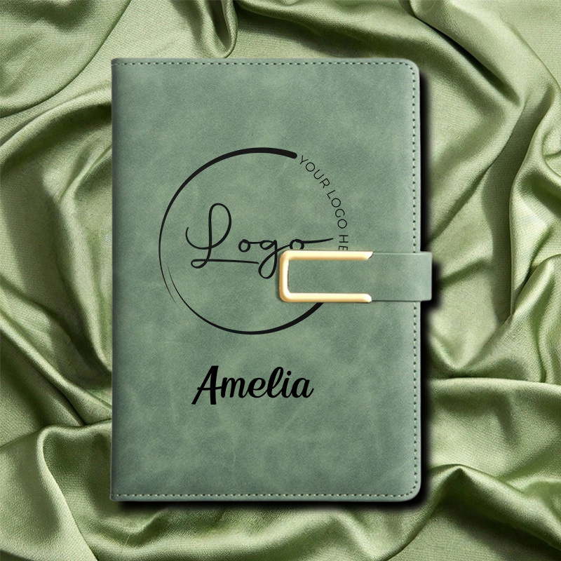 Leather Work Diary Covers - Customizable Faux Leather Notebook with Custom