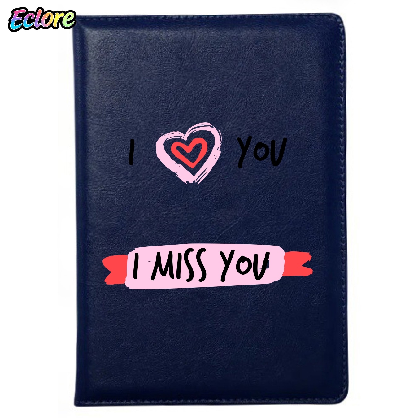 Leather Work Diary Covers - Hand Drawn Heart Retro Leather A5