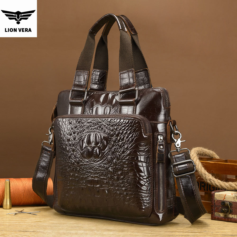 Leather Work Bag Men - LION VERA Men's Genuine Leather Bag