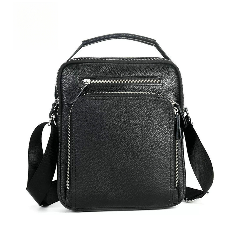 Leather Work Bag Men - Waterproof top-grain cowhide men's handbag -