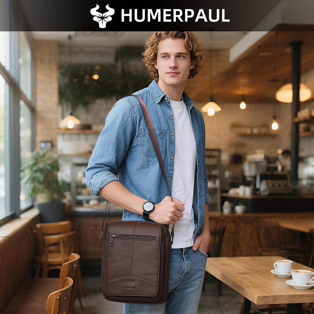HUMERPAUL Genuine Leather Cros - огляд і ціна Leather Work Bag Men