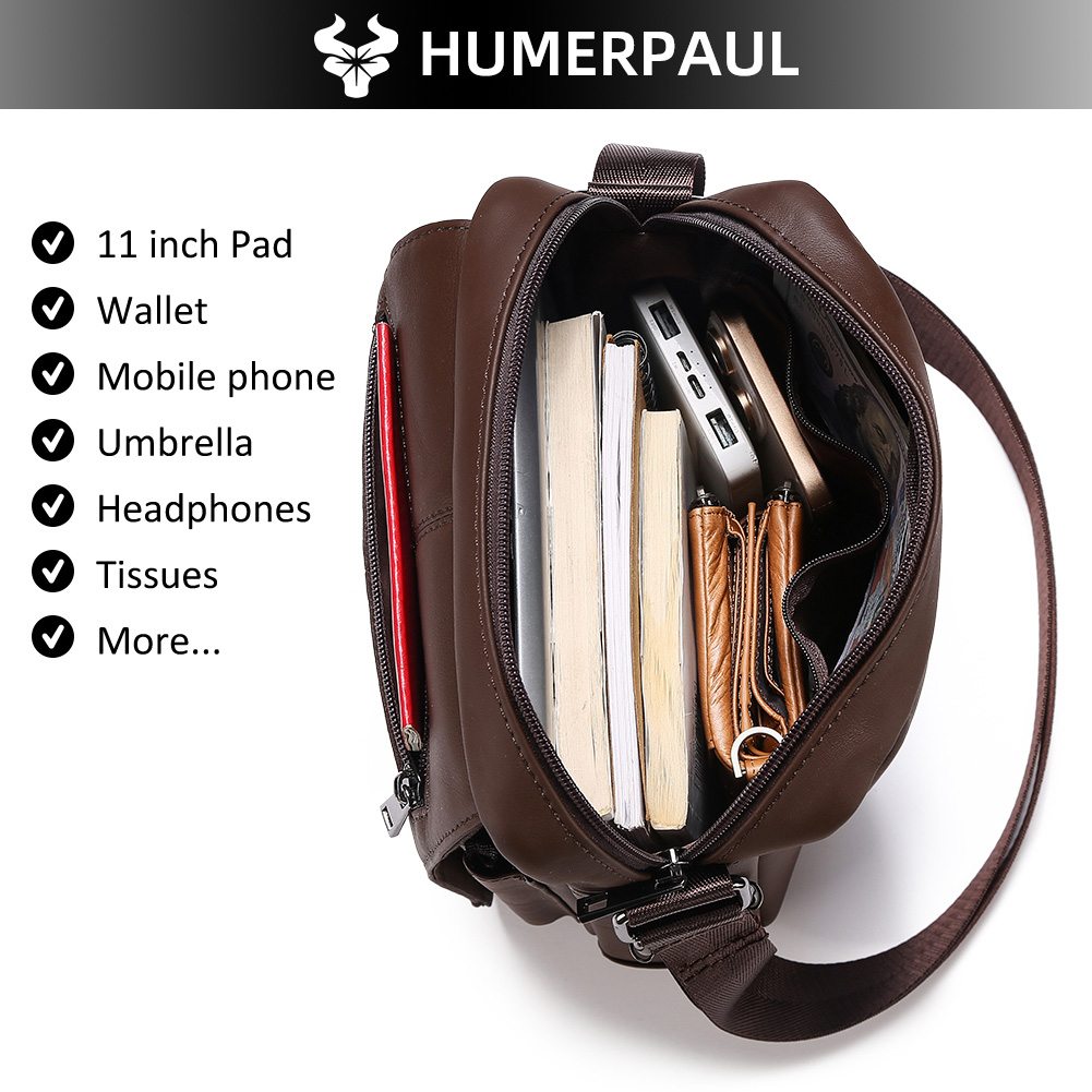 HUMERPAUL Genuine Leather Cros - огляд і ціна Leather Work Bag Men