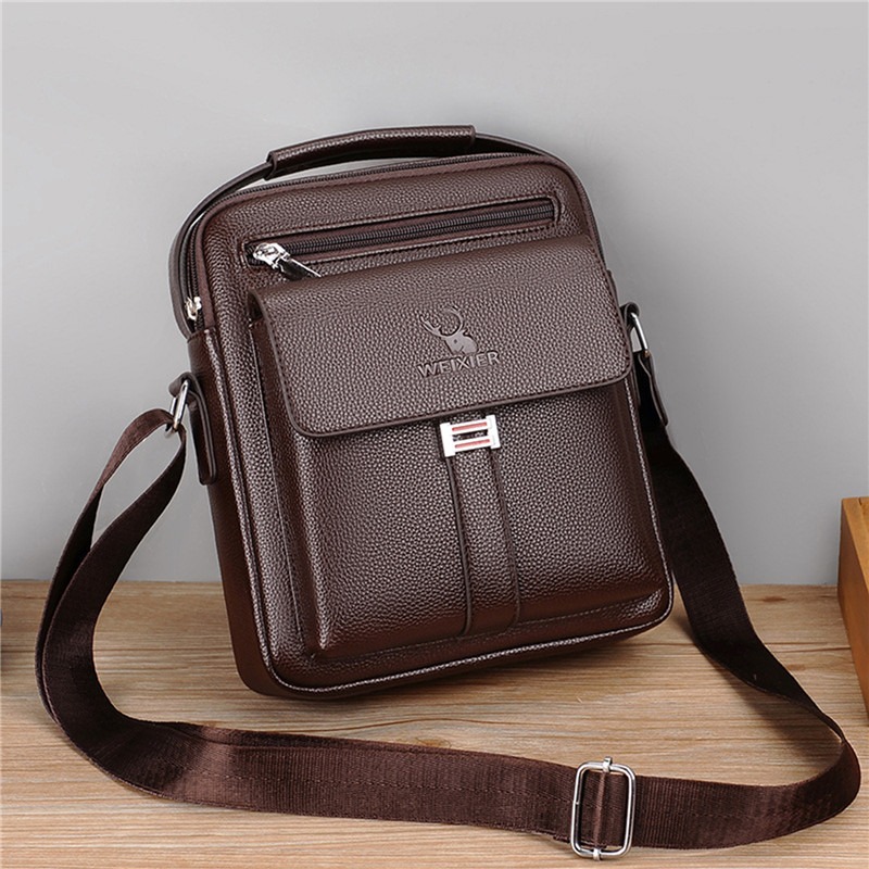 High Quality Men Shoulder Bag  - огляд і ціна Leather Work Bag Men