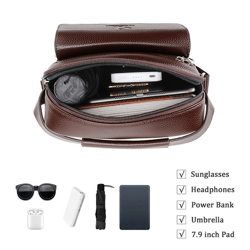 High Quality Men Shoulder Bag  - огляд і ціна Leather Work Bag Men
