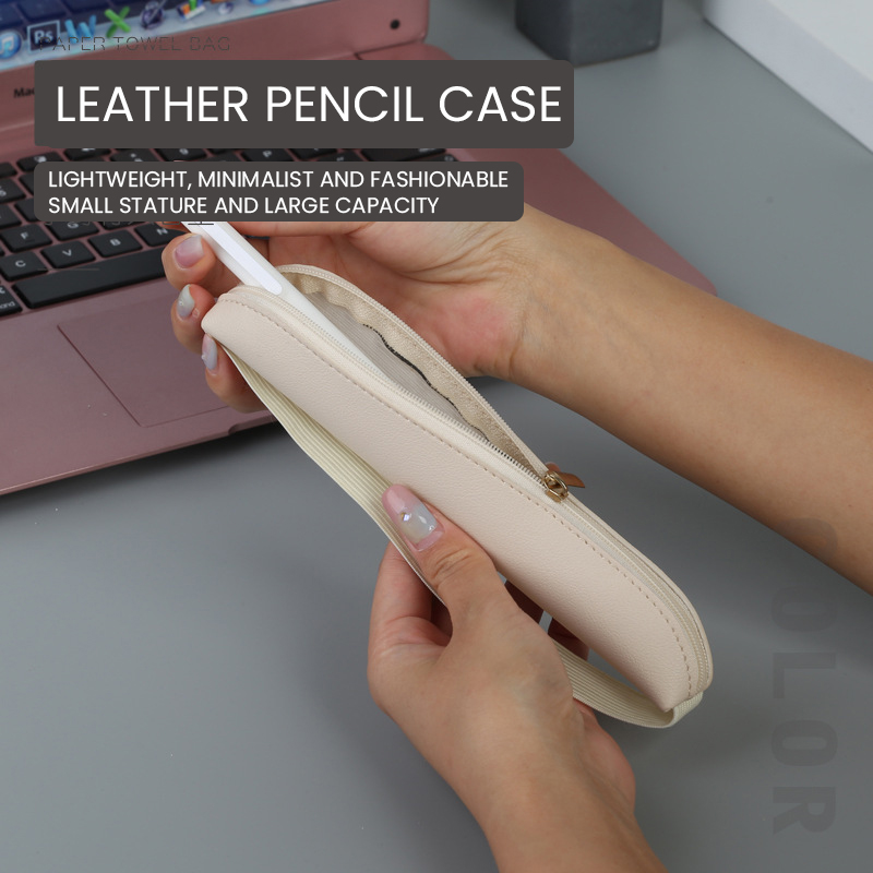 Pu Leather Pen Holder Zippered - огляд і ціна Leather Work Notepad