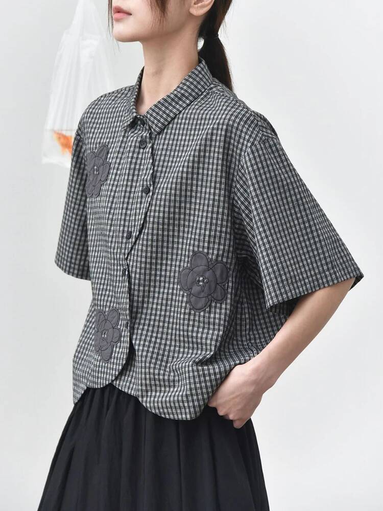 Green Plaid Women Flower Patch - огляд і ціна Leatherwork Flowers