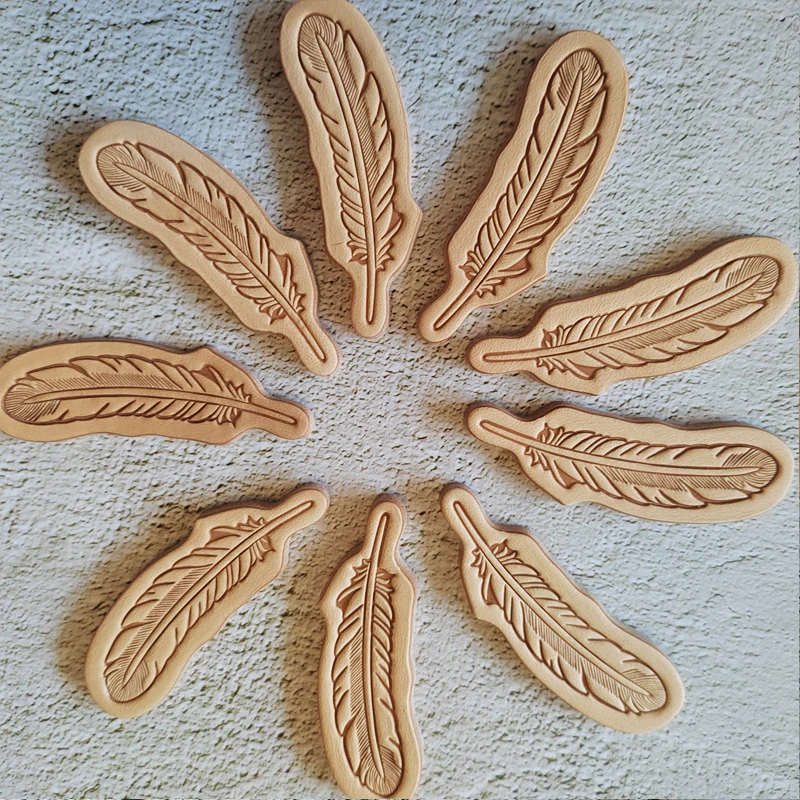 Feather Shape Brass Stamp Cutt - огляд і ціна Leather Stamp Set