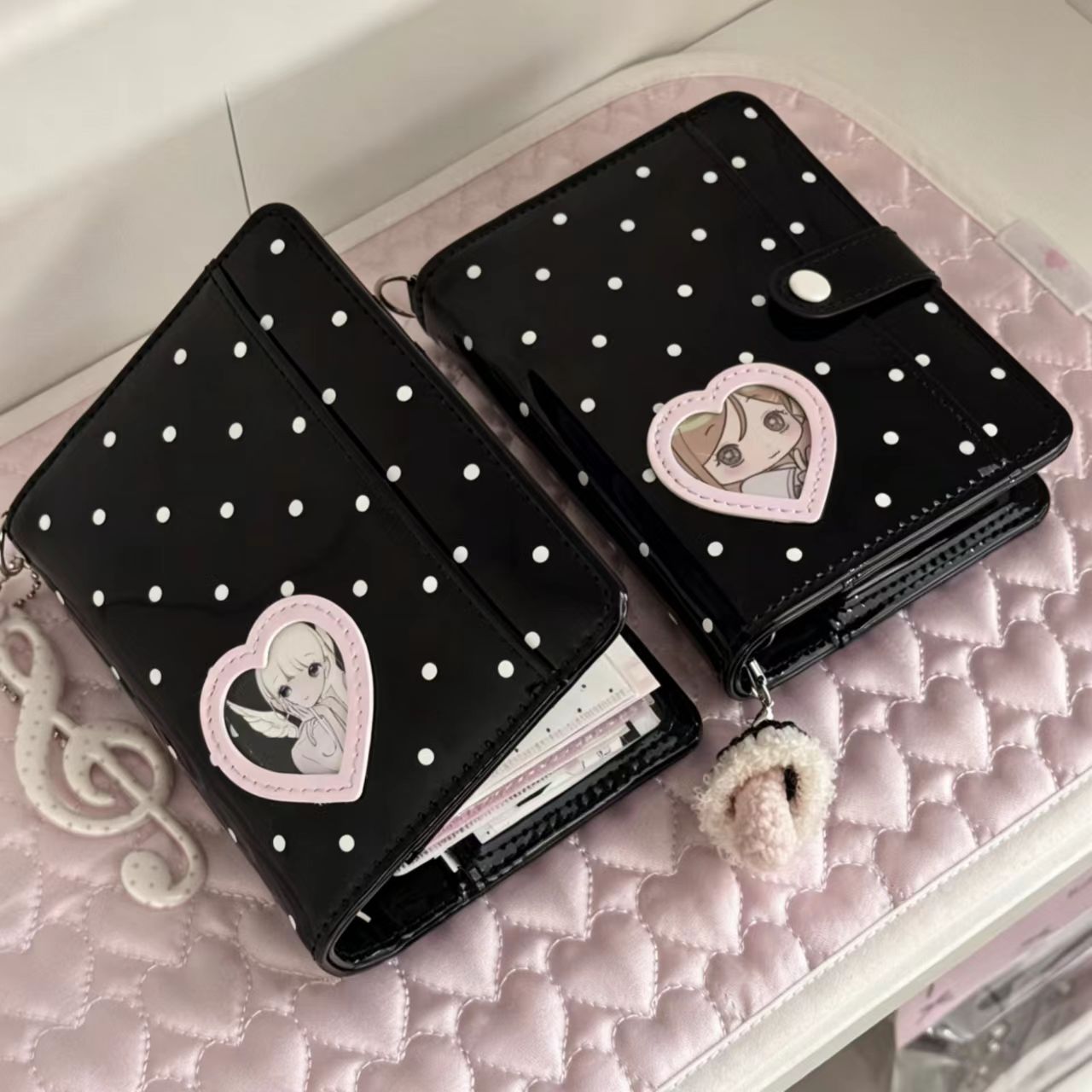Korean Style Polka Dot Heart M - огляд і ціна Leather Work Notepad