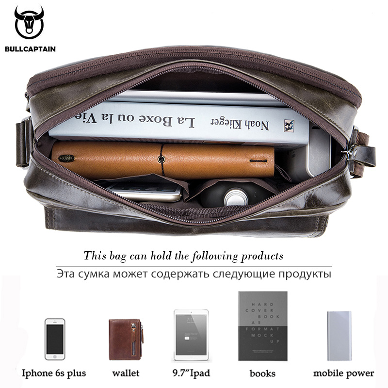 BULLCAPTAIN Genuine Leather Me - огляд і ціна Leather Work Bag Men