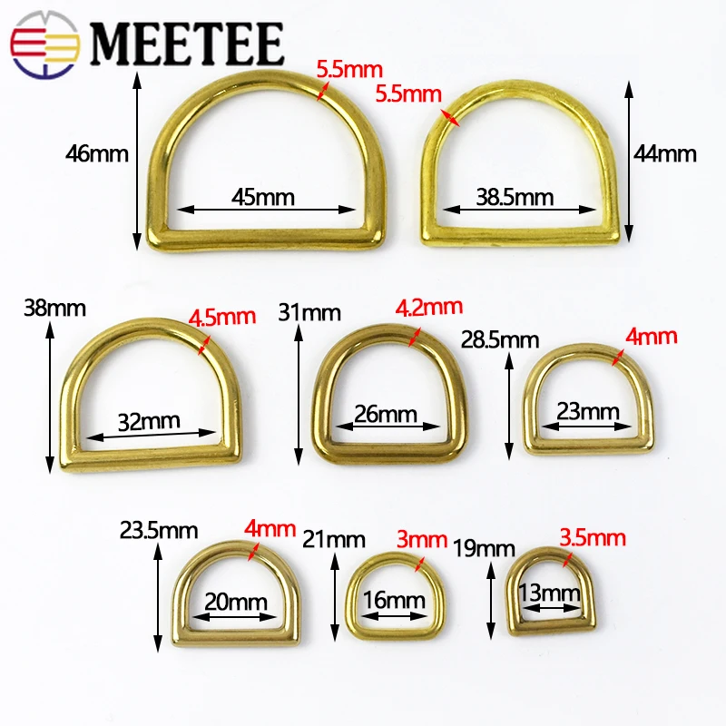 2/5Pcs 13-44mm Solid Brass D R - огляд і ціна Leatherwork Hardware