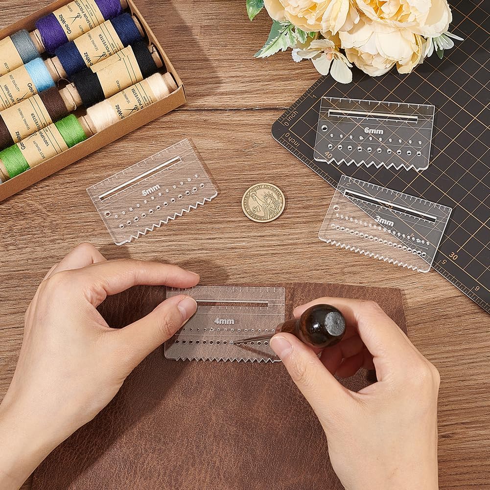 4Pcs Acrylic Leather Stitching - огляд і ціна Leatherwork Ruler