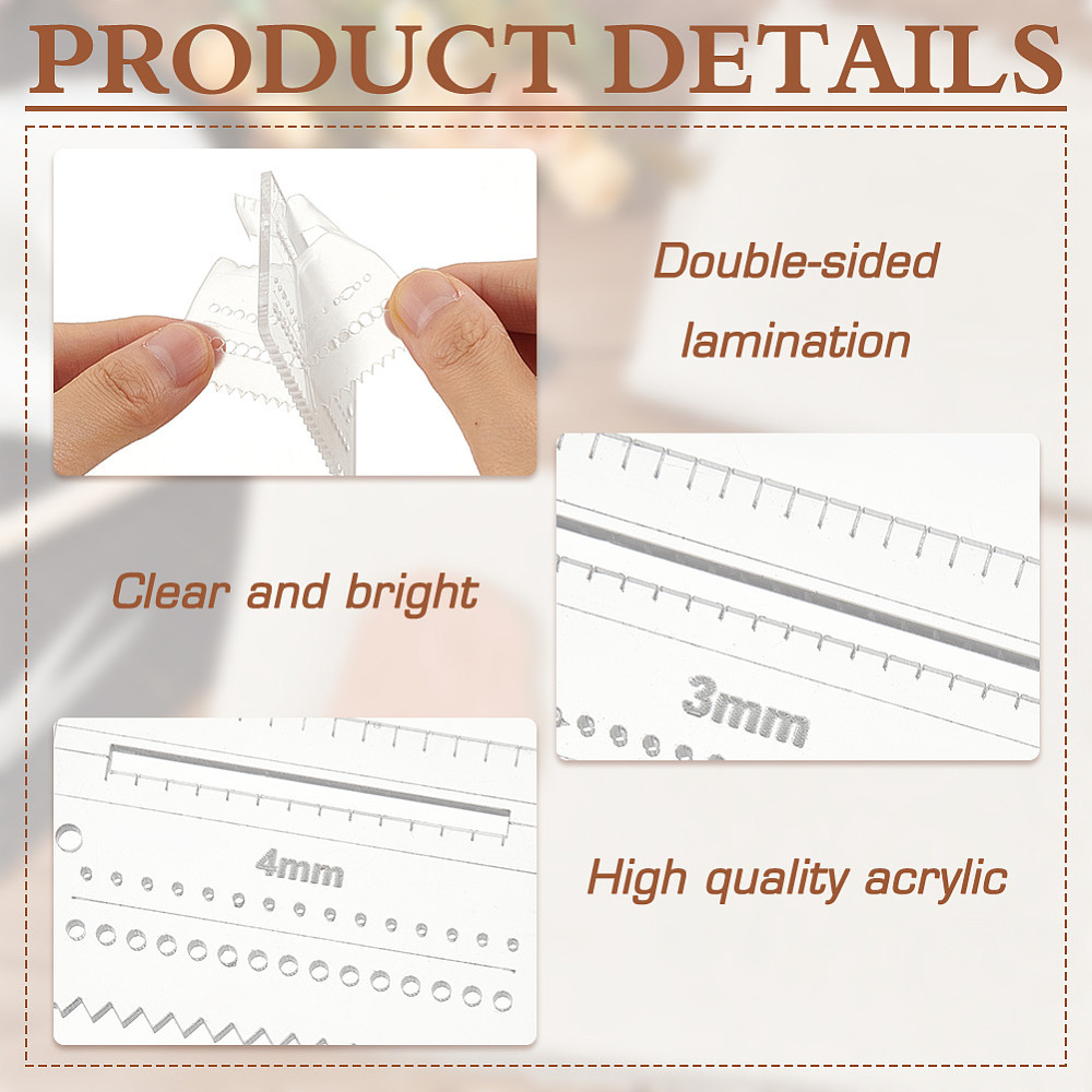 4Pcs Acrylic Leather Stitching - огляд і ціна Leatherwork Ruler