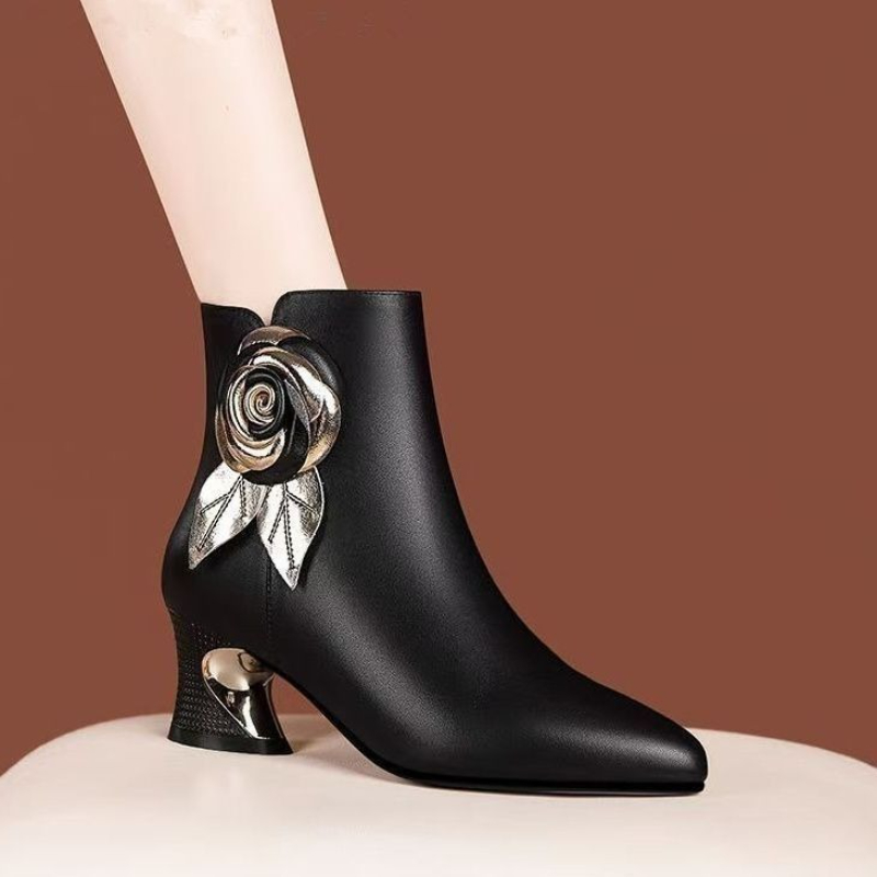 Autumn Winter Booties Leather  - огляд і ціна Leatherwork Flowers