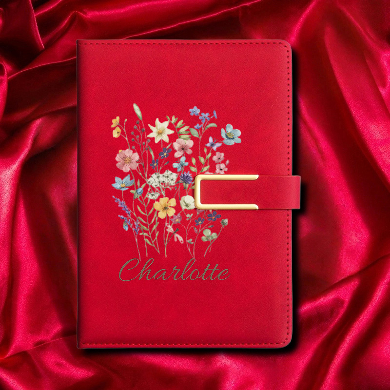 A5 Floral Monogram Custom Name - огляд і ціна Leather Work Notepad