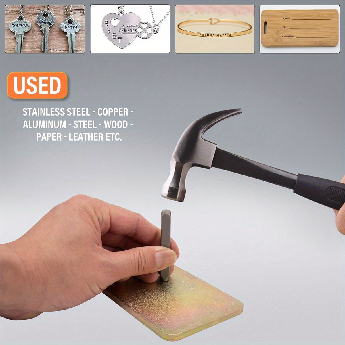 36pcs Metal Letter Punch Set 3 - огляд і ціна Leather Stamp Set