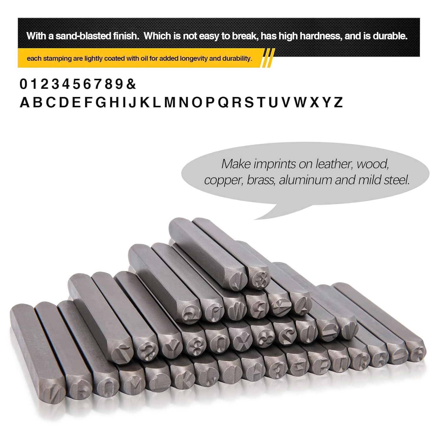 36pcs Metal Letter Punch Set 3 - огляд і ціна Leather Stamp Set