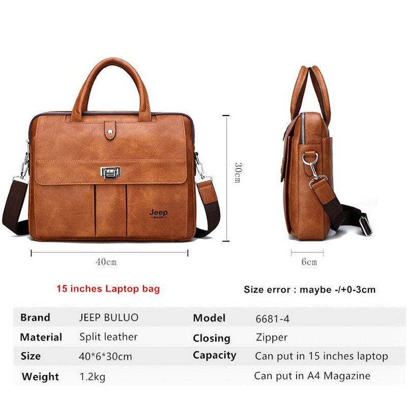Jeep Buluo Men's Leather Brief - огляд і ціна Leather Work Bag Men