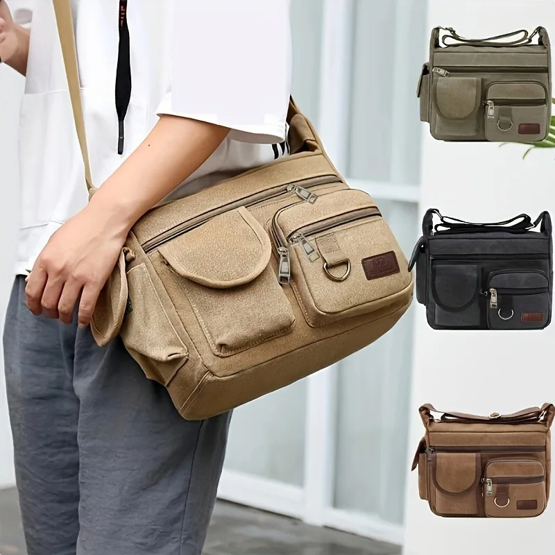 New Shoulder Bag Multi-pocket  - огляд і ціна Leather Work Bag Men