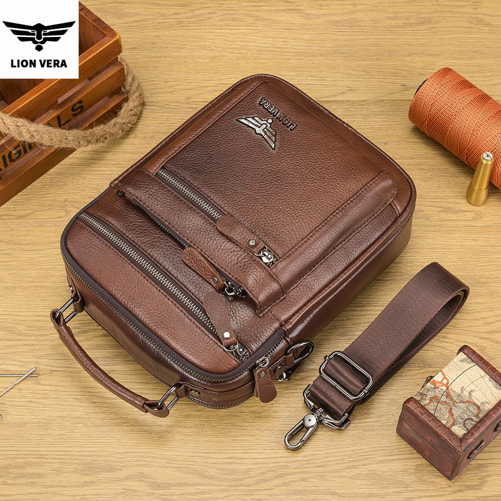 LION VERA Men's Shoulder Bag C - огляд і ціна Leather Work Bag Men