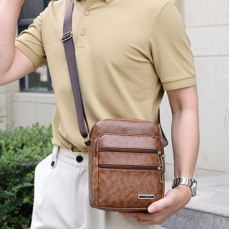 Men's PU Leather Crossbody Sho - огляд і ціна Leather Work Bag Men