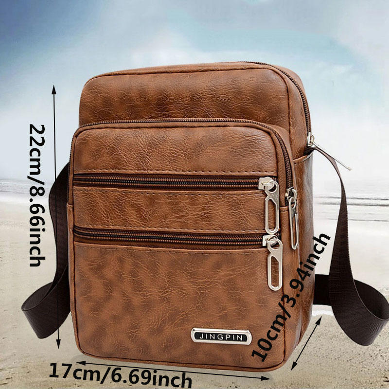 Men's PU Leather Crossbody Sho - огляд і ціна Leather Work Bag Men